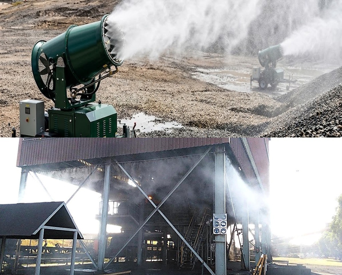 Fugitive dust control misting installation at South African industrial site